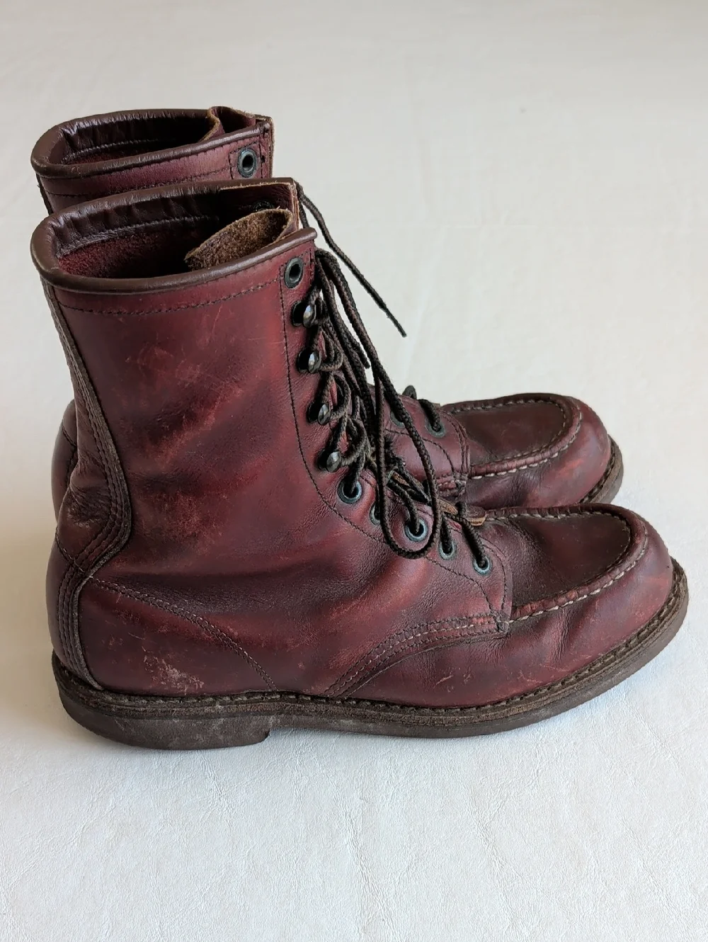 Vintage Red Wing Maroon Leather Lace Up 214 Work Boots 7 D